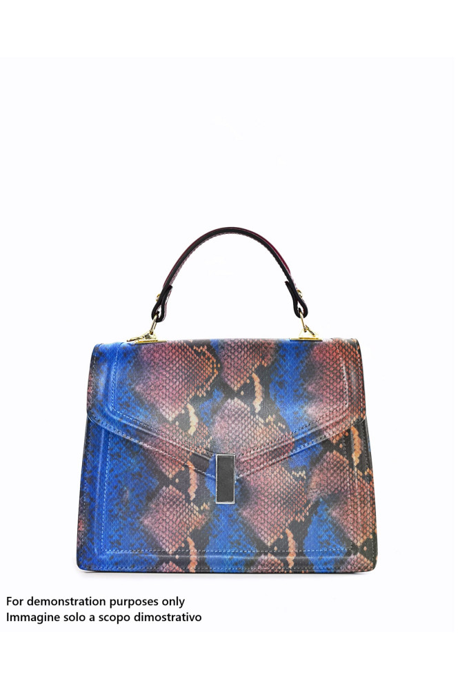 Python printed leather hide, blue...