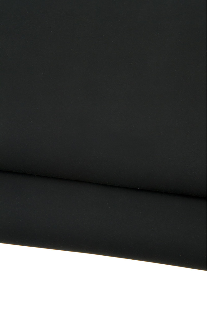 Black RUBBERY leather hide, smooth...