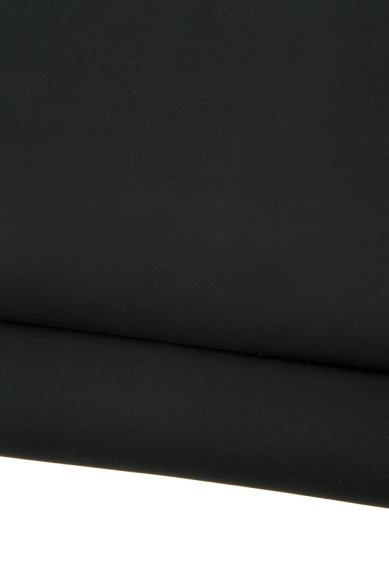 Black RUBBERY leather hide, smooth soft MATT cowhide, sporty calfskin for crafting