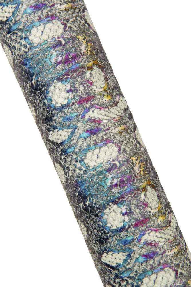 Multicolor PYTHON textured goatskin,...