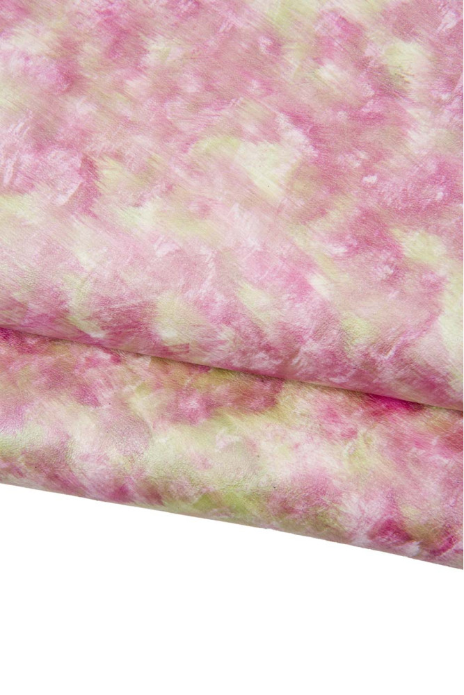 Pellame rosa verde PERLATO, capra...