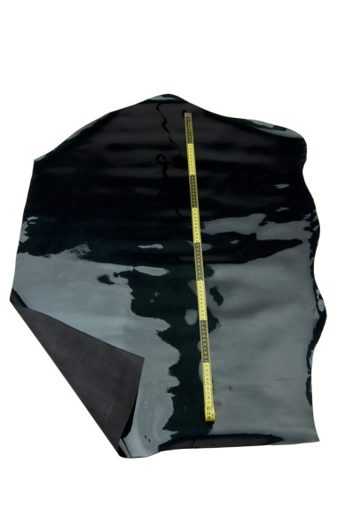 Dark green PATENT cowhide, glossy PEARLIZED calfskin, top quality elegant cowhide