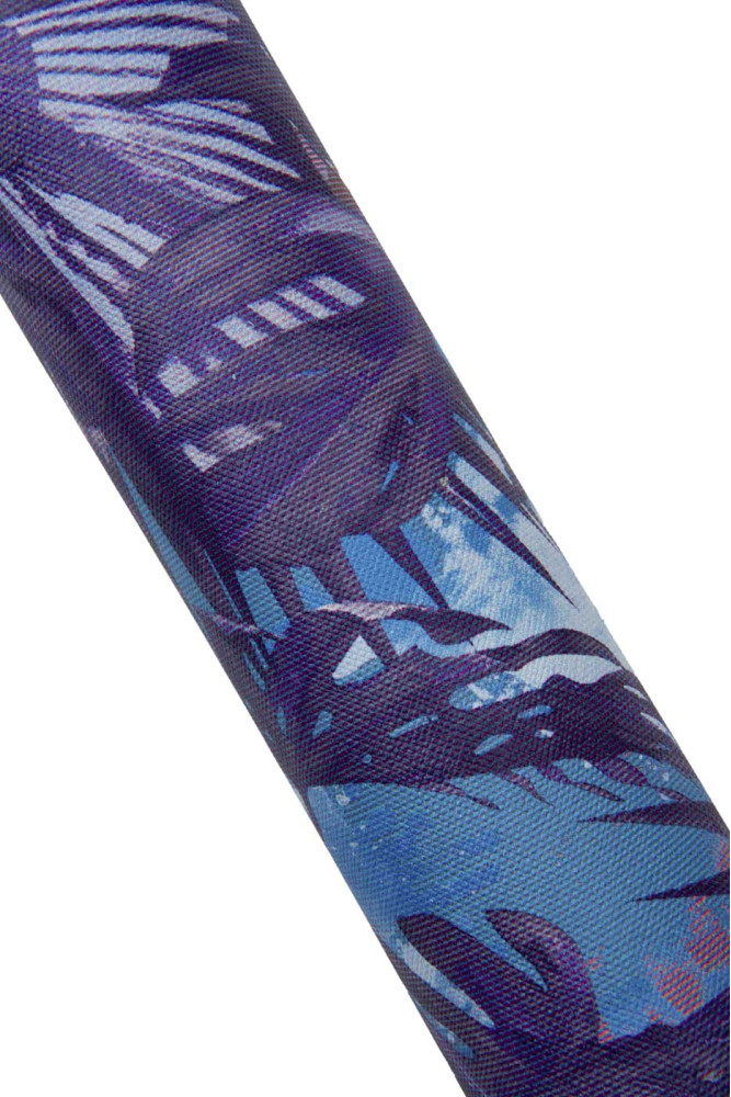 FLOWER printed leather hide, blue...