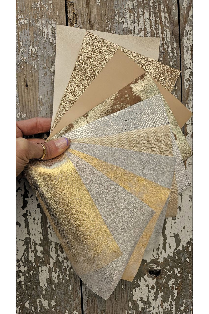 10 Ritagli di pellami unici...