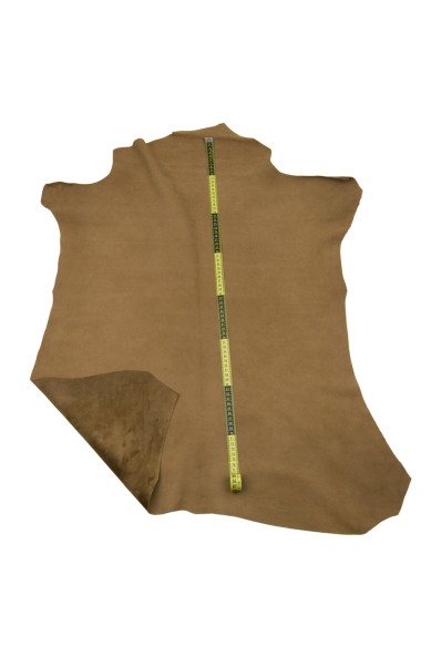 Light brown NUBUCK leather hide, luxurious Italian SUEDE calfskin, cowhide for diy project