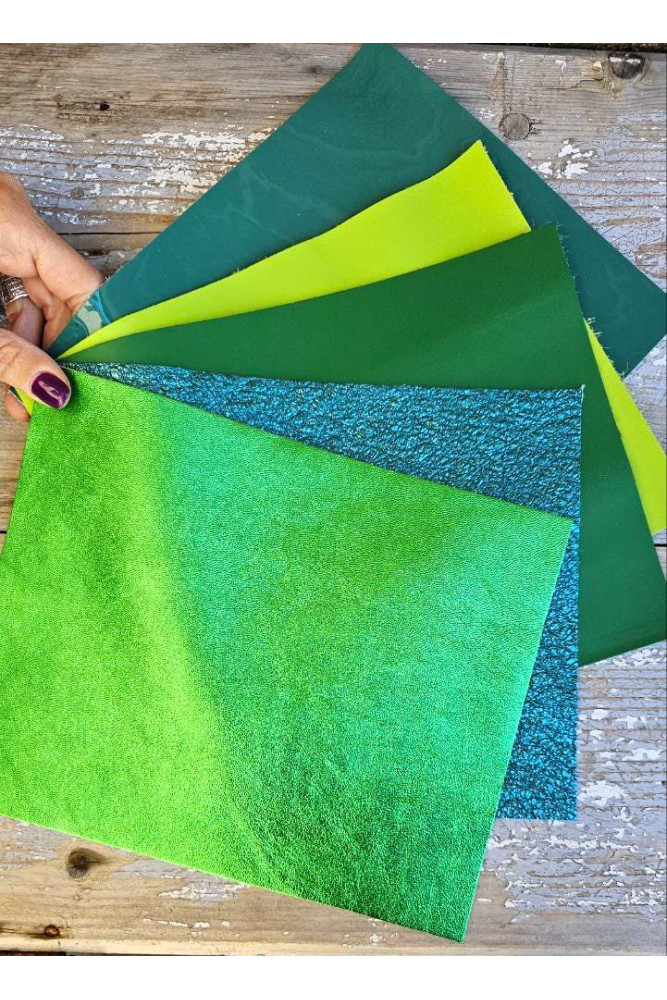 5 Selected leather scraps, solid...