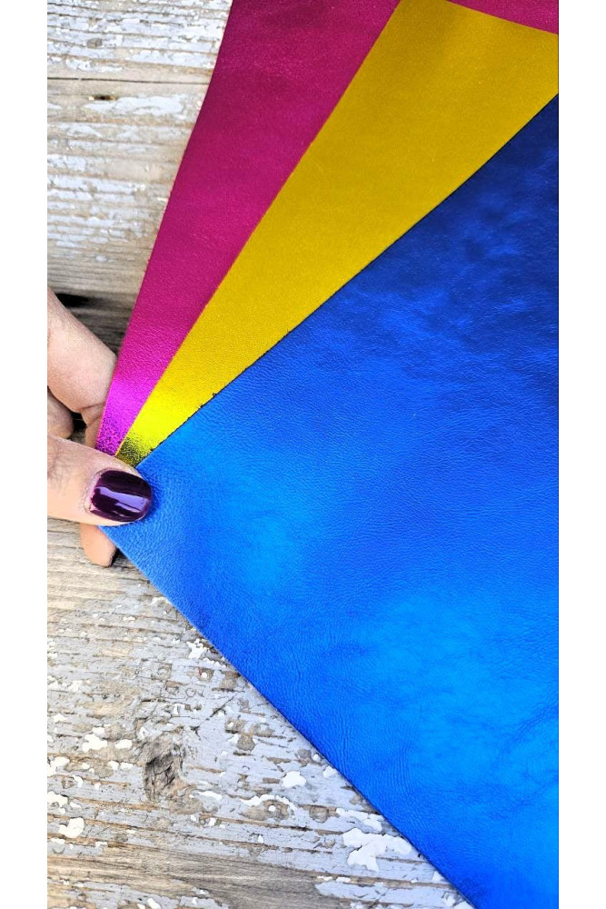 Vivid metallic precut leathers - 3...