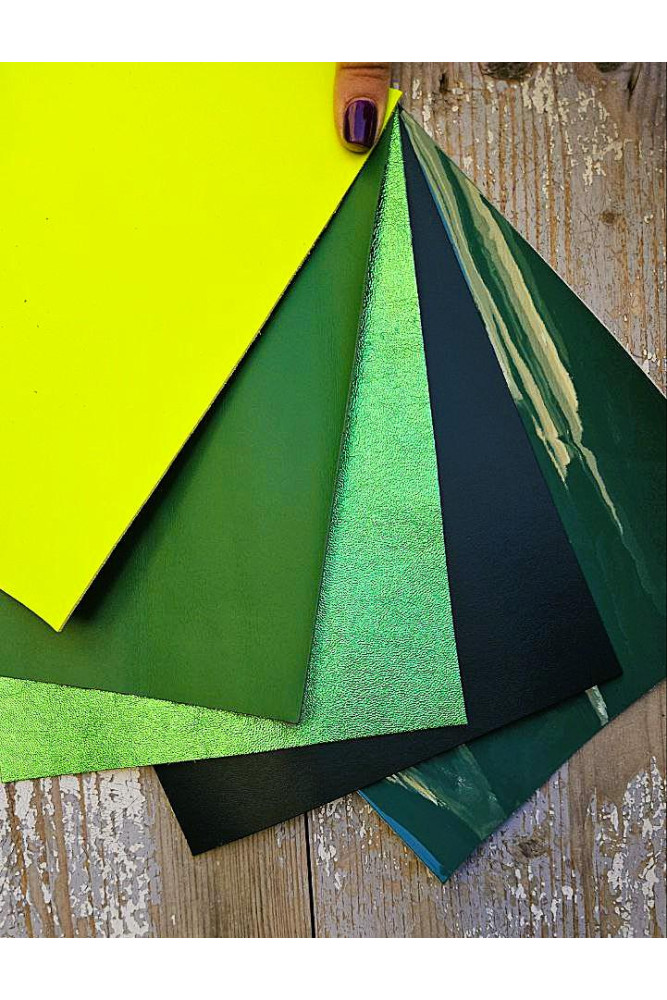 5 Selected leather scraps, solid...