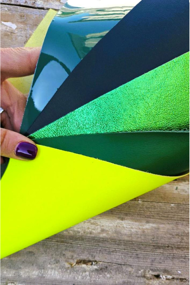 5 Selected leather scraps, solid...