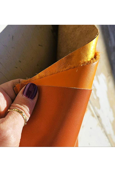Precut leather scraps, 3 solid color, orange, mix selection leather pieces as per pictures, very soft 8x10" / 20x25 cm