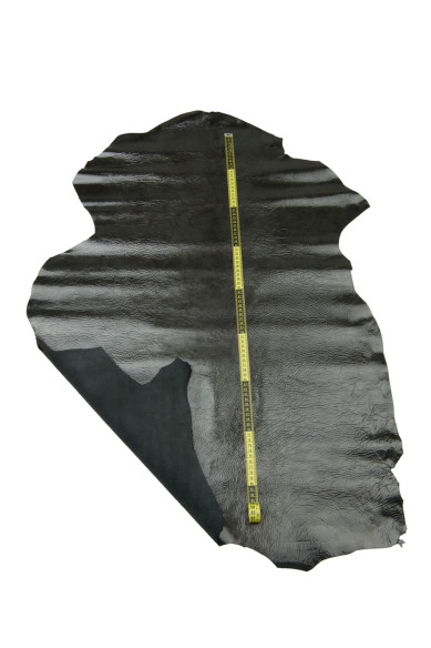Dark grey NAPLACK leather skin, GLOSSY patent sheepskin, soft wrinkled  lambskin for hobbyists