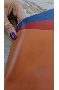 Blue red tan COW LEATHER... 2