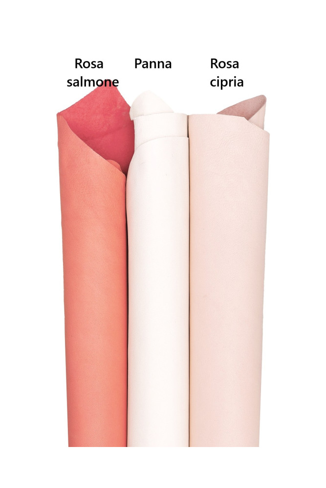 Nappa leather skins, cream and pink,...