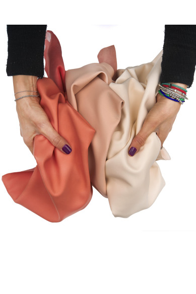 Nappa leather skins, cream and pink, super soft lambskins, smooth silky sheepskin for garments and DIY projects