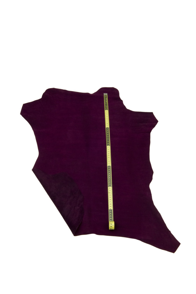 Pelle NABUK viola melanzana,...