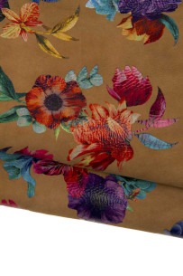 FLORAL print on brown...