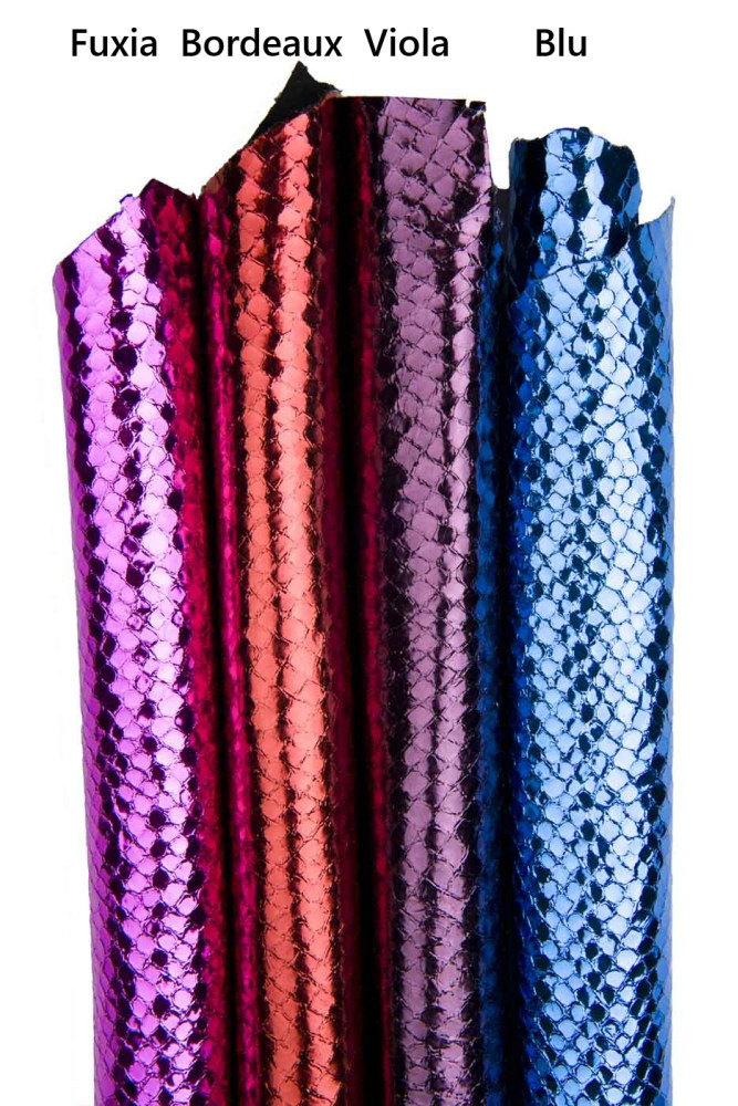 PYTHON printed leather skin, blue,...