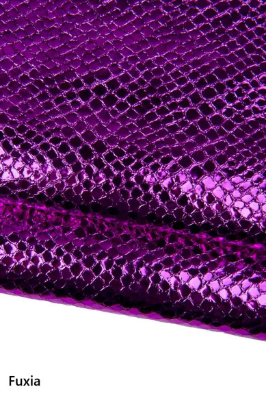Pelle stampa PITONE, capra METALLIZZATA blu, fuxia, bordeaux, viola - pellame per hobbisti