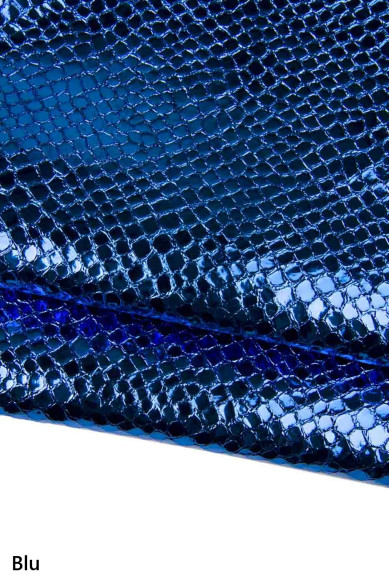 PYTHON printed leather skin, blue, fuchsia, burgundy, purple METALLIC goatskin hide for hobbyists