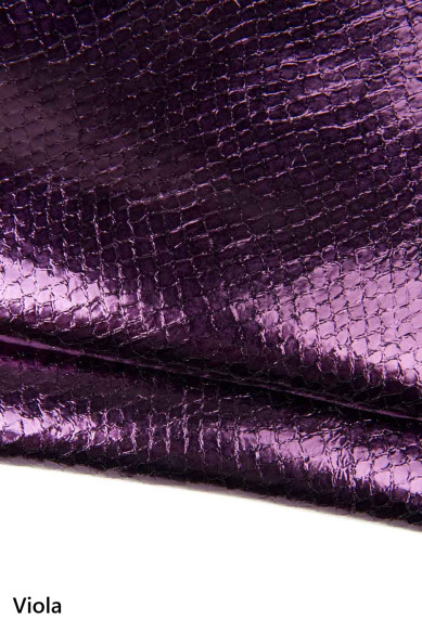 PYTHON printed leather skin, blue, fuchsia, burgundy, purple METALLIC goatskin hide for hobbyists