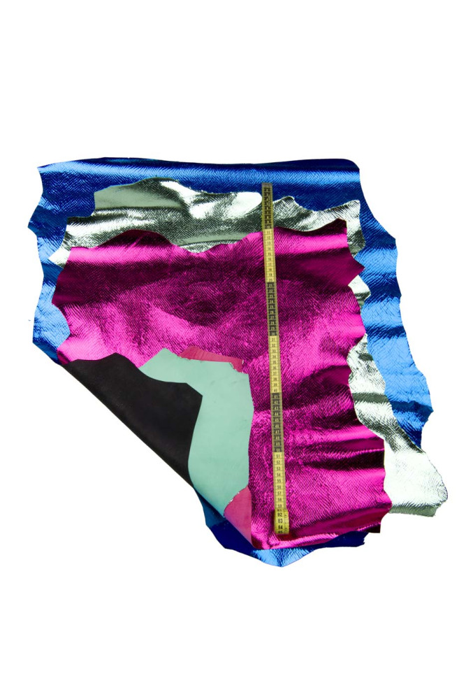 PYTHON printed leather skin, blue,...