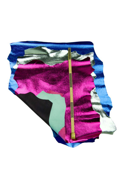 Pelle stampa PITONE, capra METALLIZZATA blu, fuxia, bordeaux, viola - pellame per hobbisti