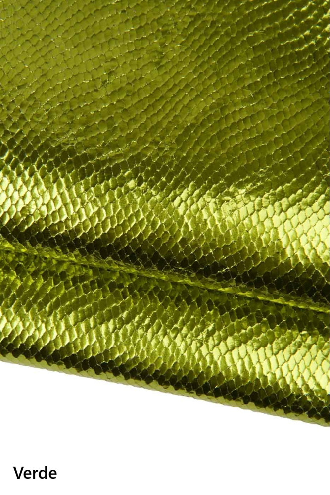METALLIC PYTHON leather skins - red,...