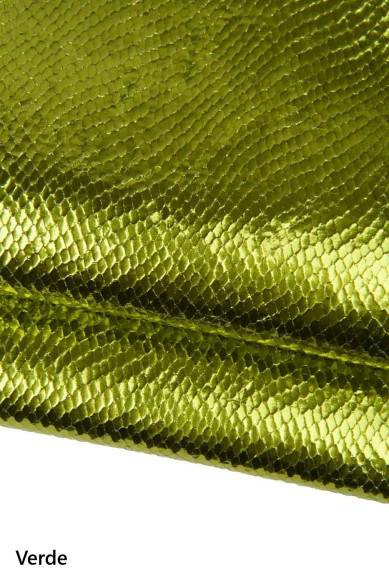 METALLIC PYTHON leather skins - red, green, blue REPTILE printed goatskin, glossy snakeskin hide for diy projects