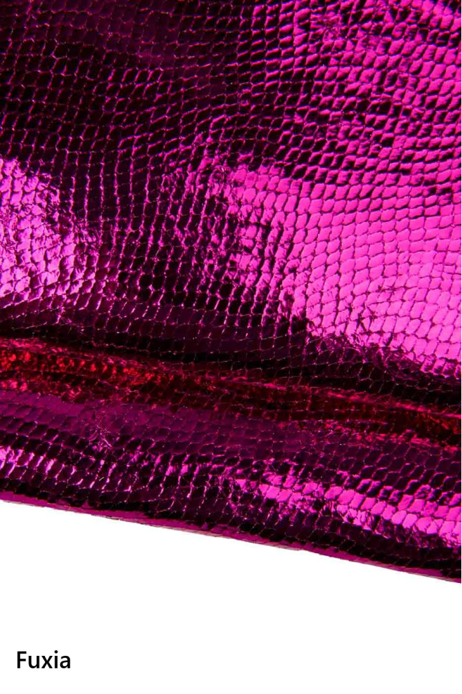 Pelle METALLIZZATA RETTILE verde,...