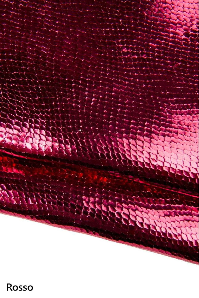 METALLIC PYTHON leather skins, glossy...