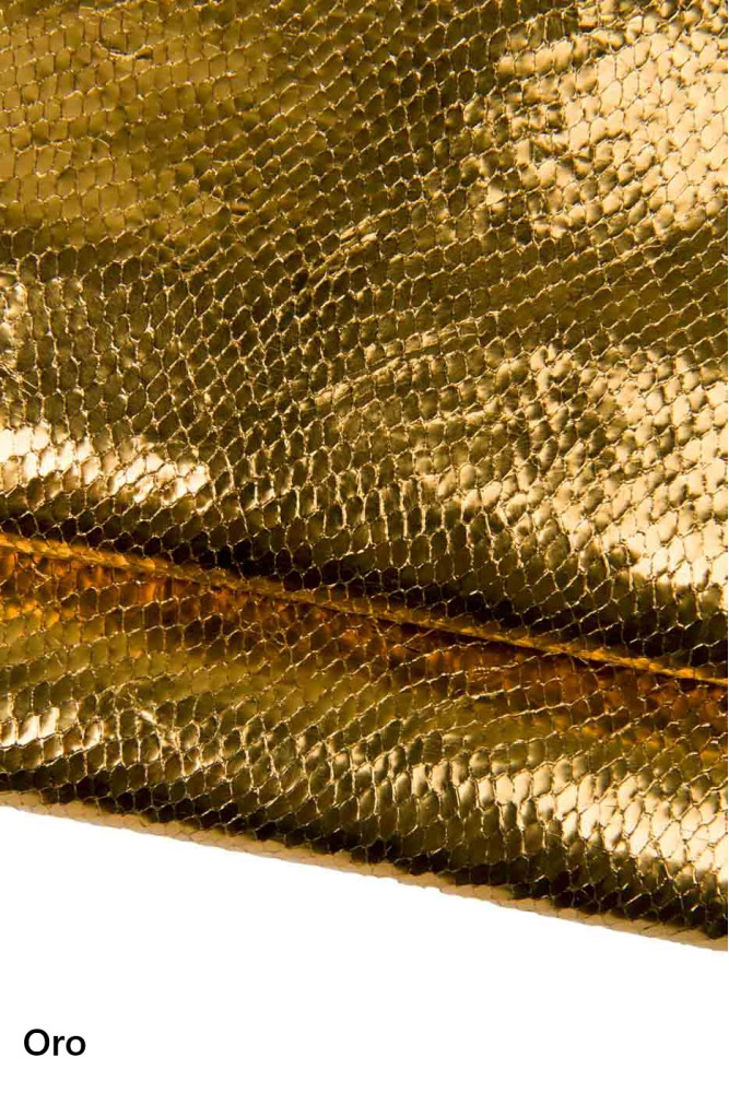 METALLIC PYTHON leather skins, glossy...