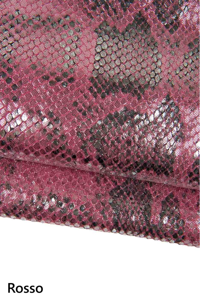 Red, green PYTHON cowhides, REPTILE...