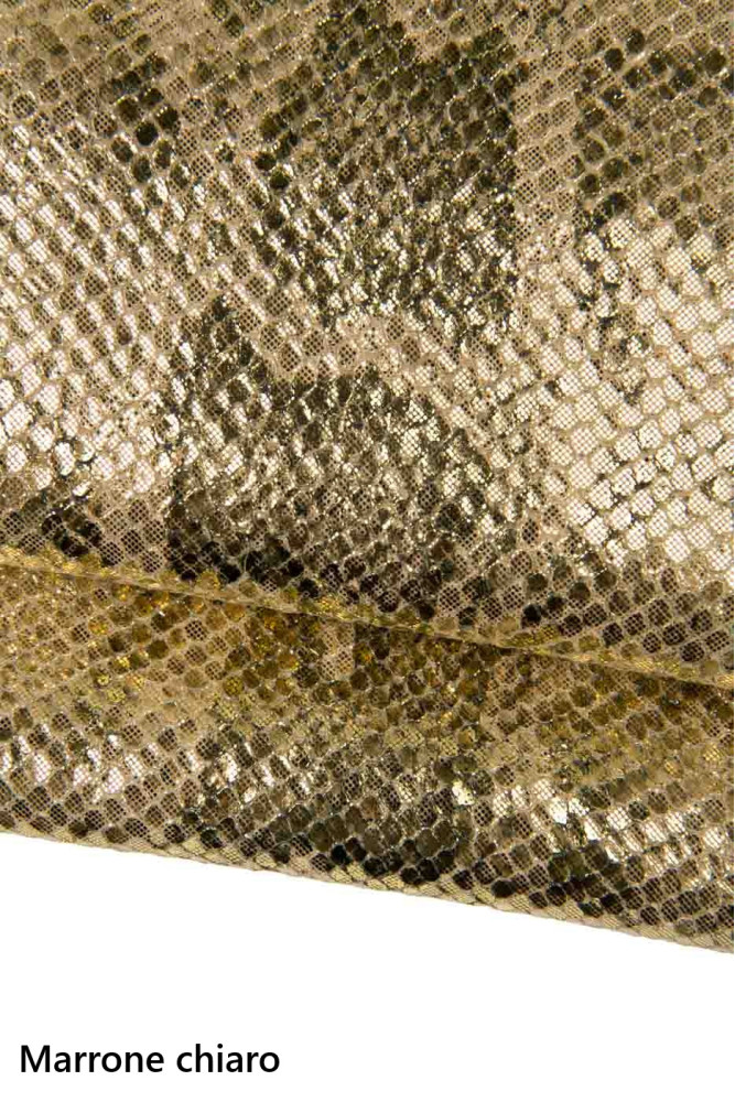 METALLIC PYTHON leather hides, grey -...