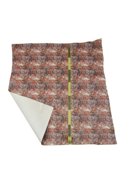 Pelle stampa FLOREALE MULTICOLOR, vitello stampa razza con disegno a fiori, pellame per hobbisti