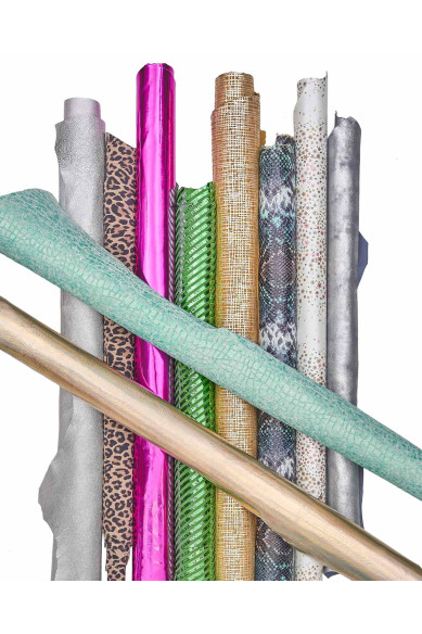 Leather STOCK deal, full skins - RANDOM selection - mix of colors, textured, metallics, distressed, solid colors