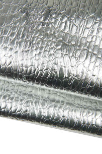 Pelle COCCODRILLO ARGENTO,...