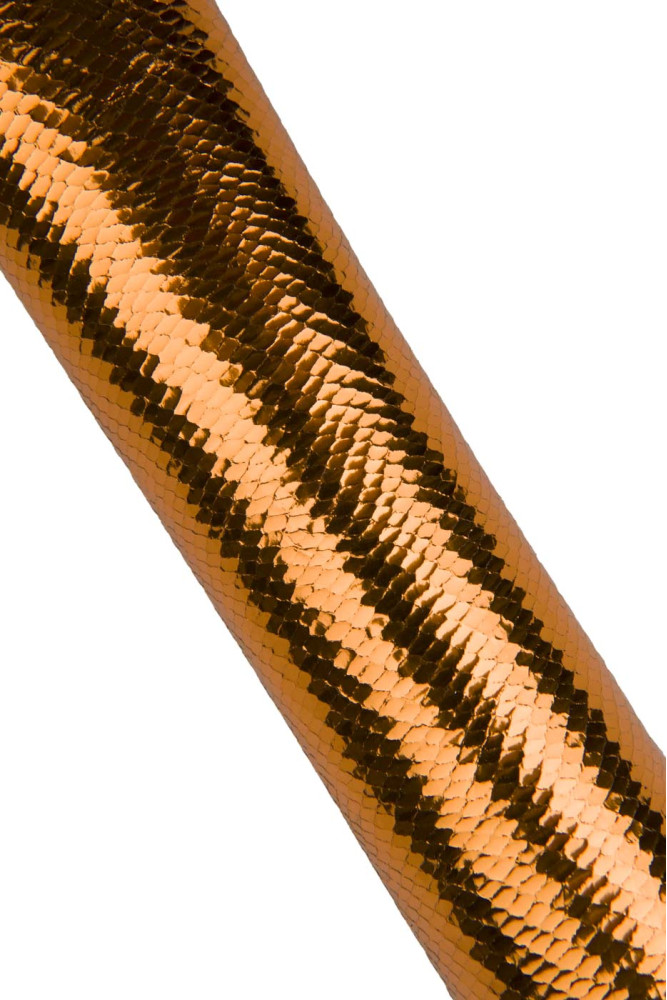 Orange PYTHON leather skin, snake...