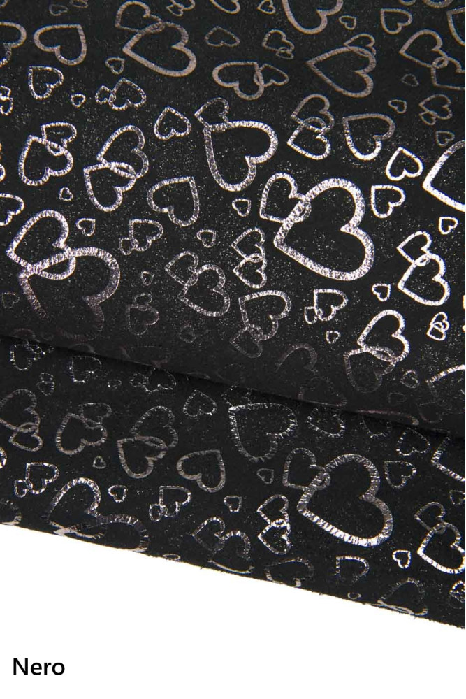 HEART printed leather hide,...