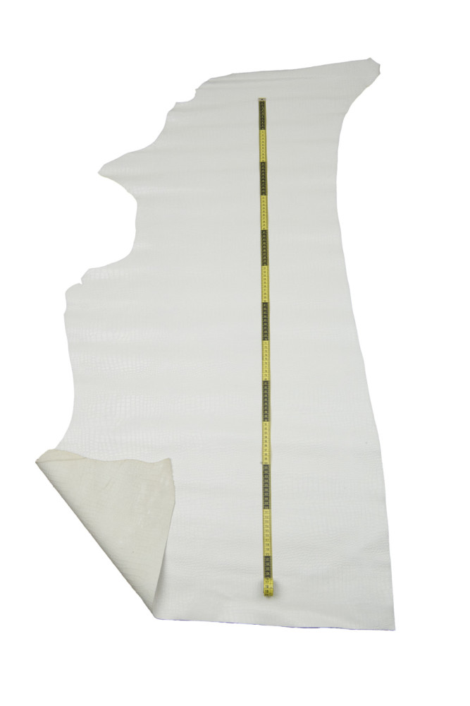 Pellame COCCODRILLO bianco, vitello...