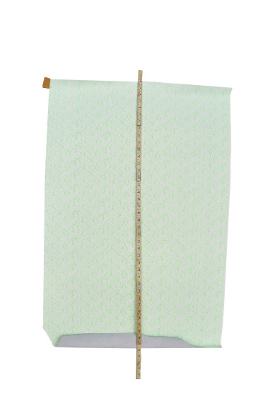 FLUO green floral textured leather hide, neon green FLOWER print on white smooth cowhide, sporty soft calfskin