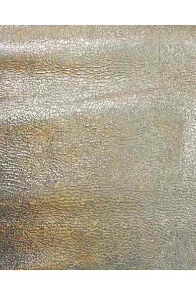 Pelle OLEOGRAFICA platino, pellame laminato stampa CRACKLE, capra metallizzata morbida per il fai da te