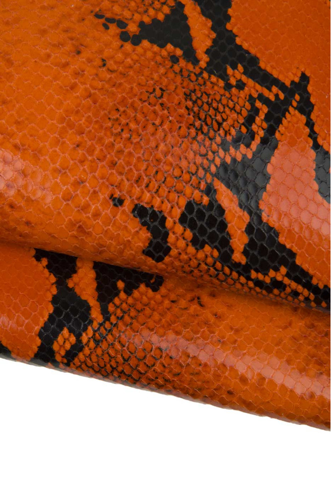 Pelle PITONE arancione, vitello...