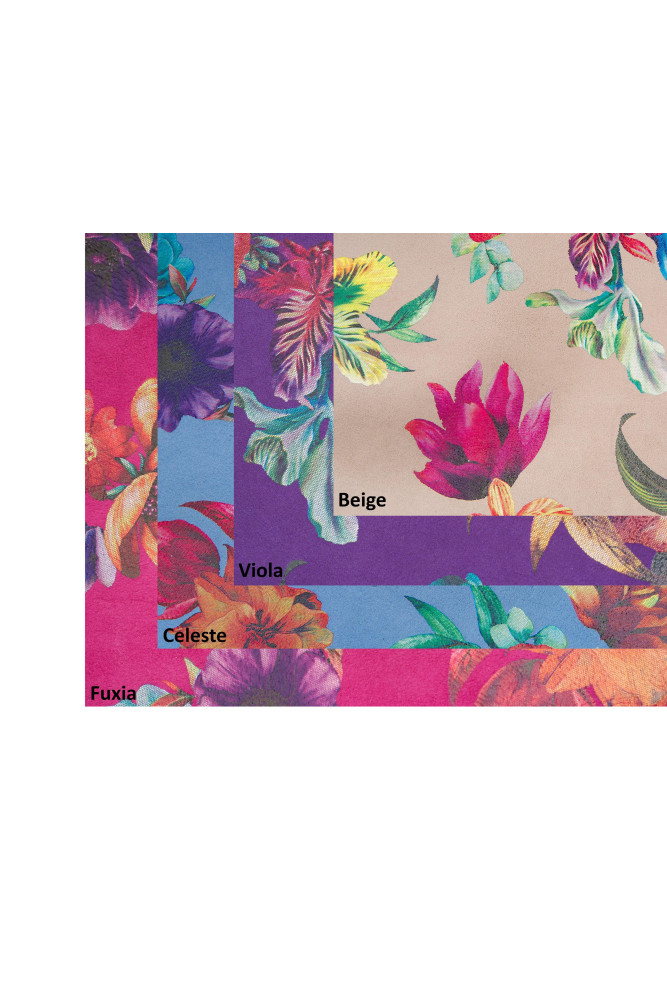 Multicolor FLORAL textured leather...