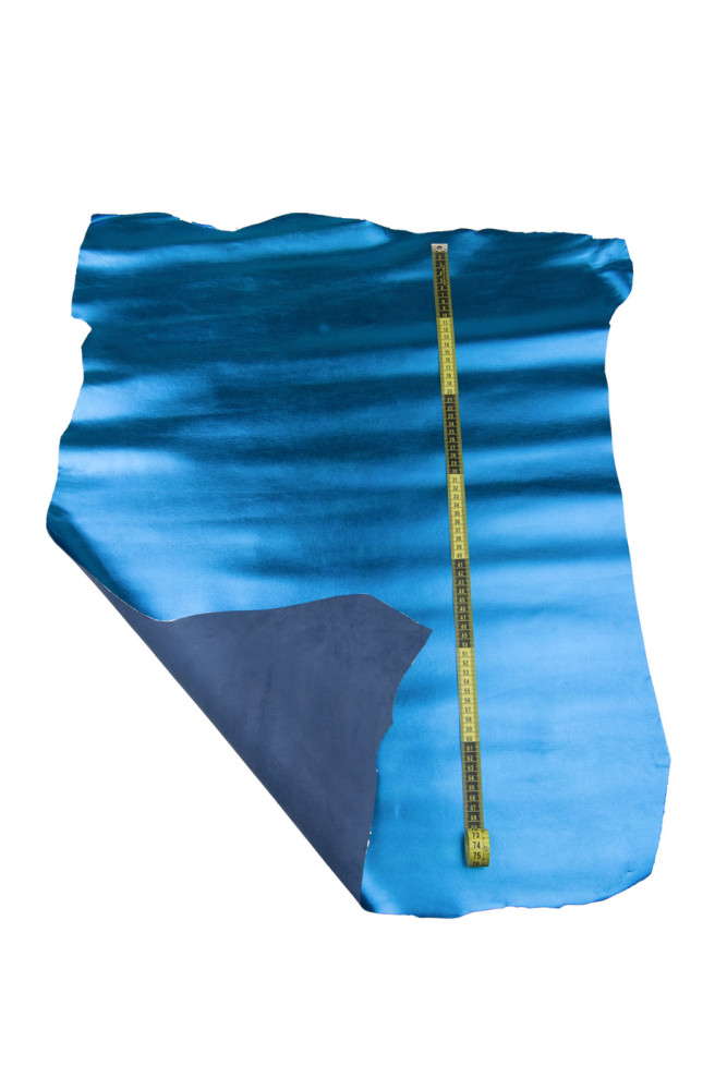 Pellame LAMINATO AZZURRO, capra...