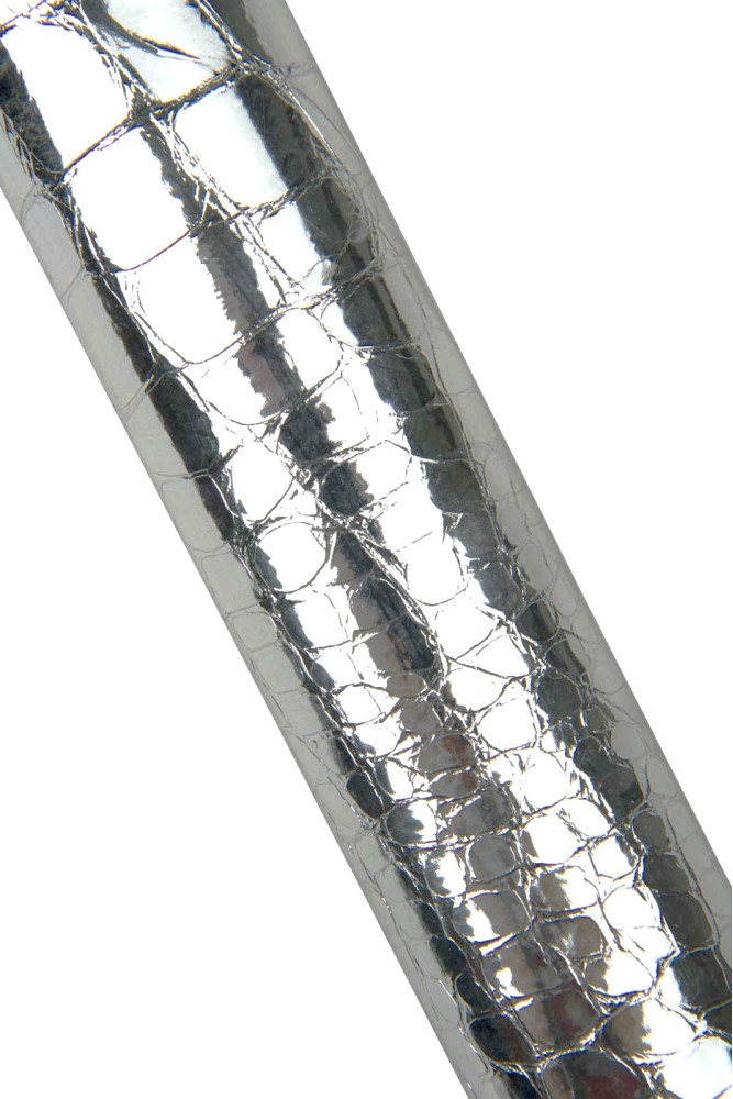 Silver CROCODILE printed cowhide,...