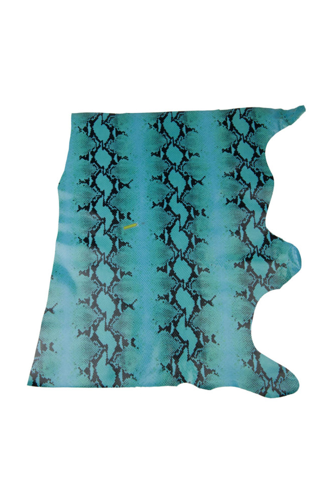 Turquoise PYTHON textured leather...