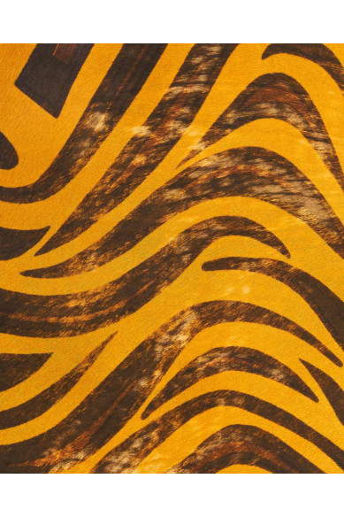 Pelle di cavallino ZEBRATA, pellame pony stampa animalier giallo marrone, vitello disegno zebra effetto CONSUMATO/sbiancato