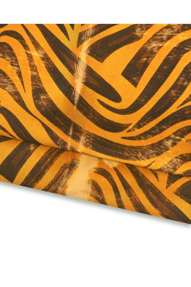 ZEBRA textured hair on leather hide,...