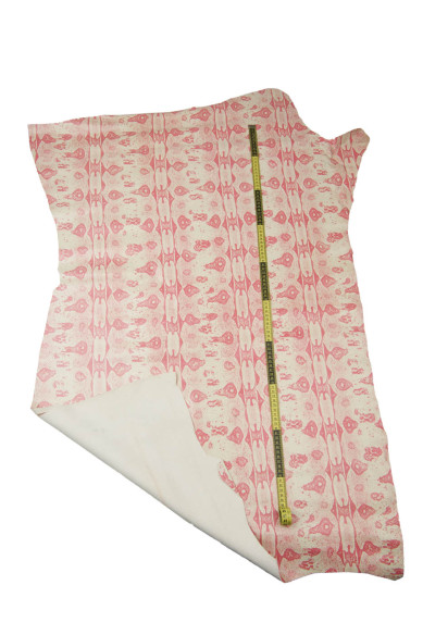 Pink - cream REPTILE leather hide, PYTHON snake printed cowhide, glossy soft textured calfskin for hobbyists