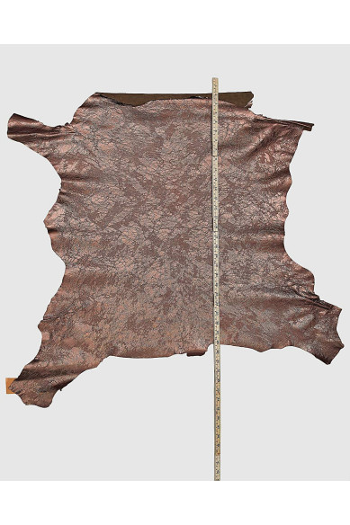 Pellame laminata marrone STROPICCIATO, pelle METALLIZZATA morbida, capra lucida sportiva per fai da te
